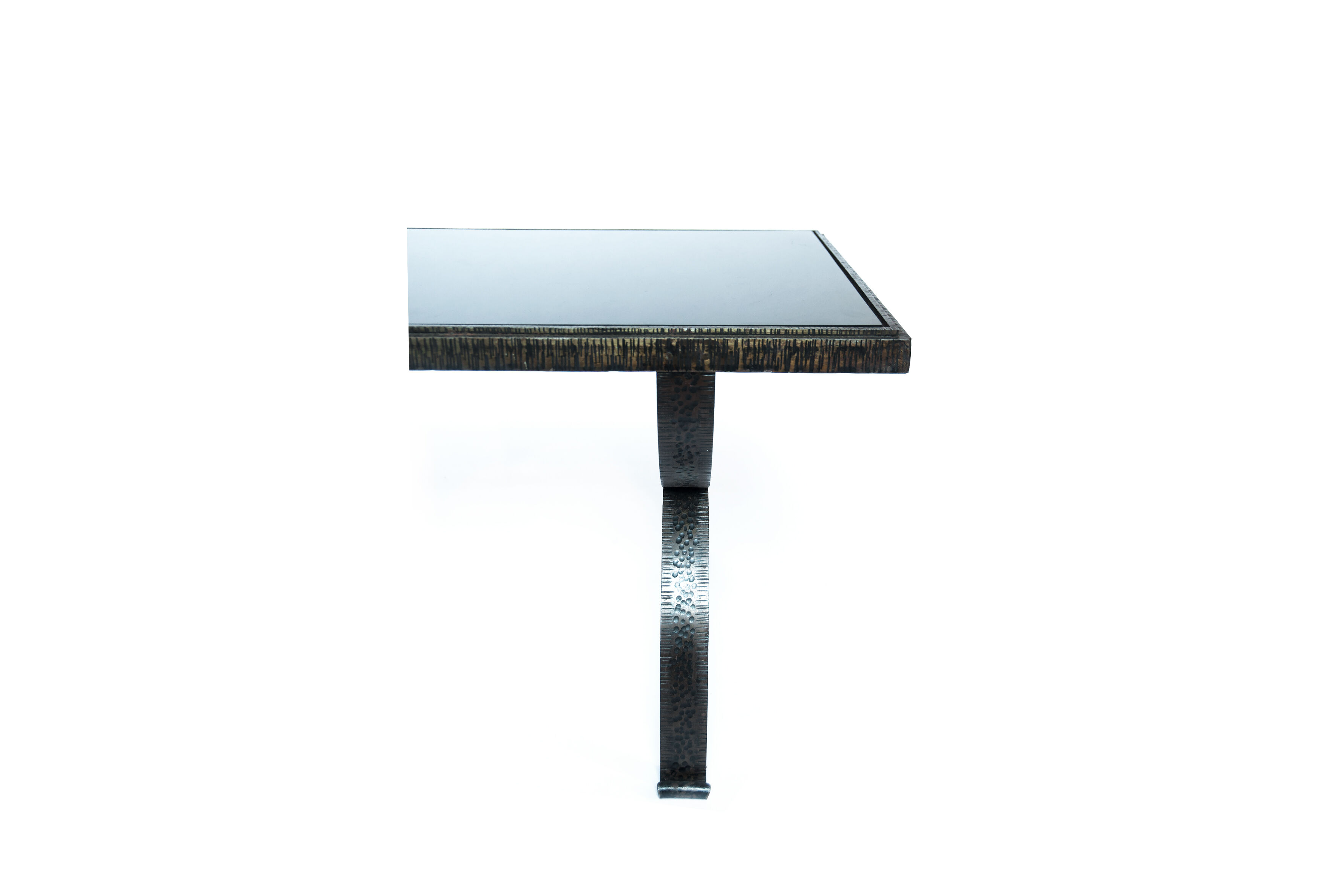 Table d’appoint en fer forgé vintage brutaliste par Raymond Subes