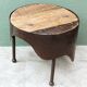 Industrial coffee table in steel and patinated wood