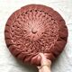 Vintage pleated velvet round cushion