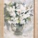 Pair of old English watercolours depicting bouquets of flowers