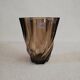 Luminarc twisted vase in smoked glass 1970s