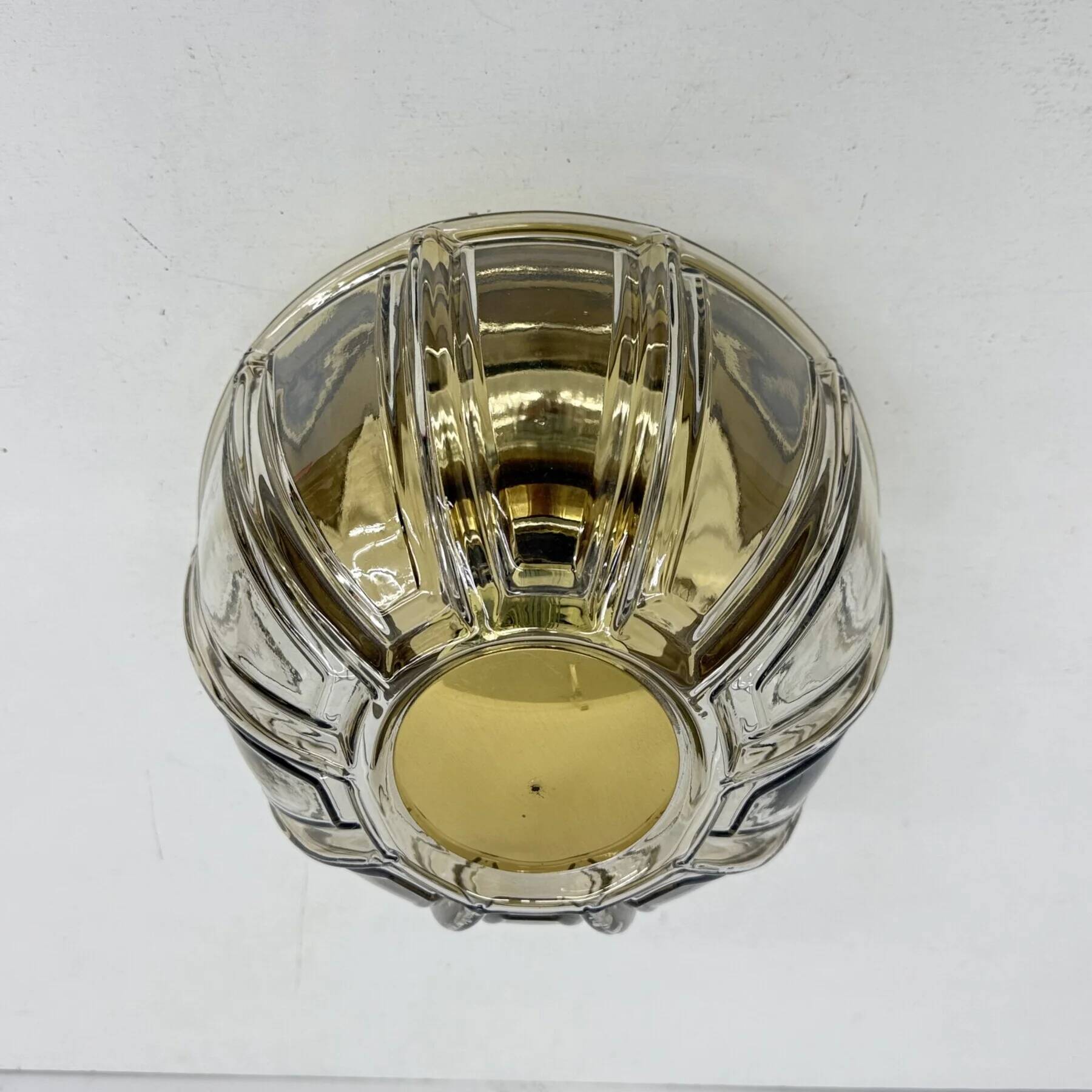 Limburg Galshütte topaz toned glass flush mount wall light or sconce, 1970s, Germany