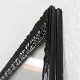 Baroque black large oak fireplace mirror, France ca. 1850