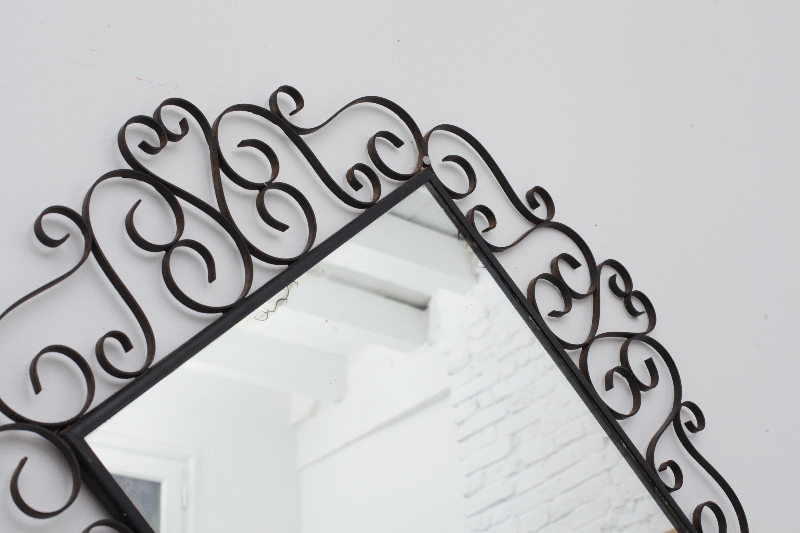 Chaty Vallauris wrought iron mirror 38cm