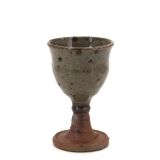 Stoneware chalice-style stemmed glass by Jean Linard, 1960s