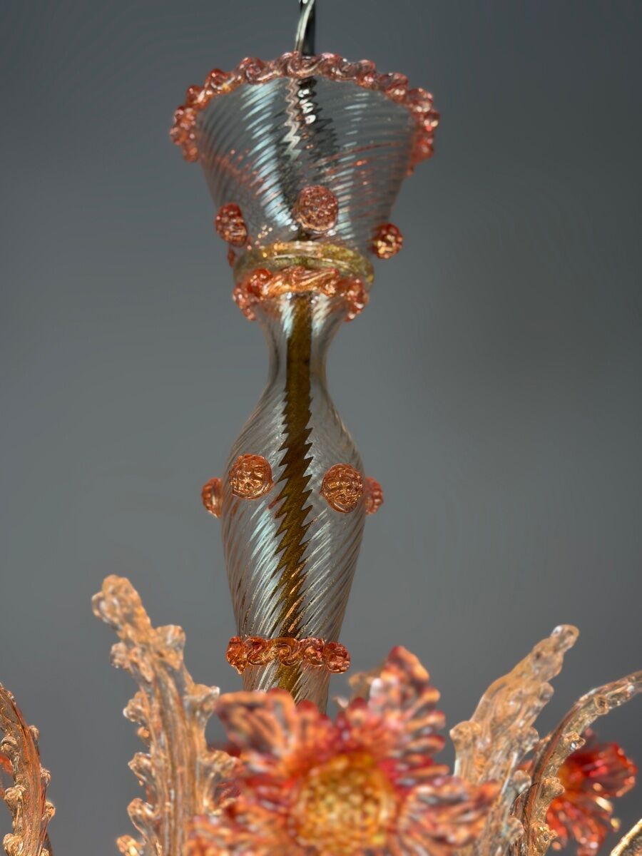 Lustre vénitien en verre de Murano, vers 1940