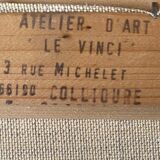 HST painting "Port de Collioure" by Vincent Pulpito + gallery stamp frame