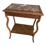 Art Deco wooden and marble side table