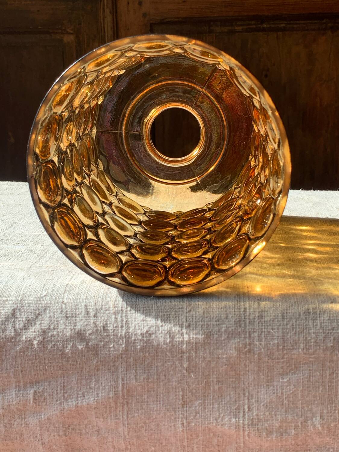 Limburg 1970s amber cloisonné glass ceiling light