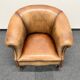 Classic Club Chair in Vintage Sheepskin Leather