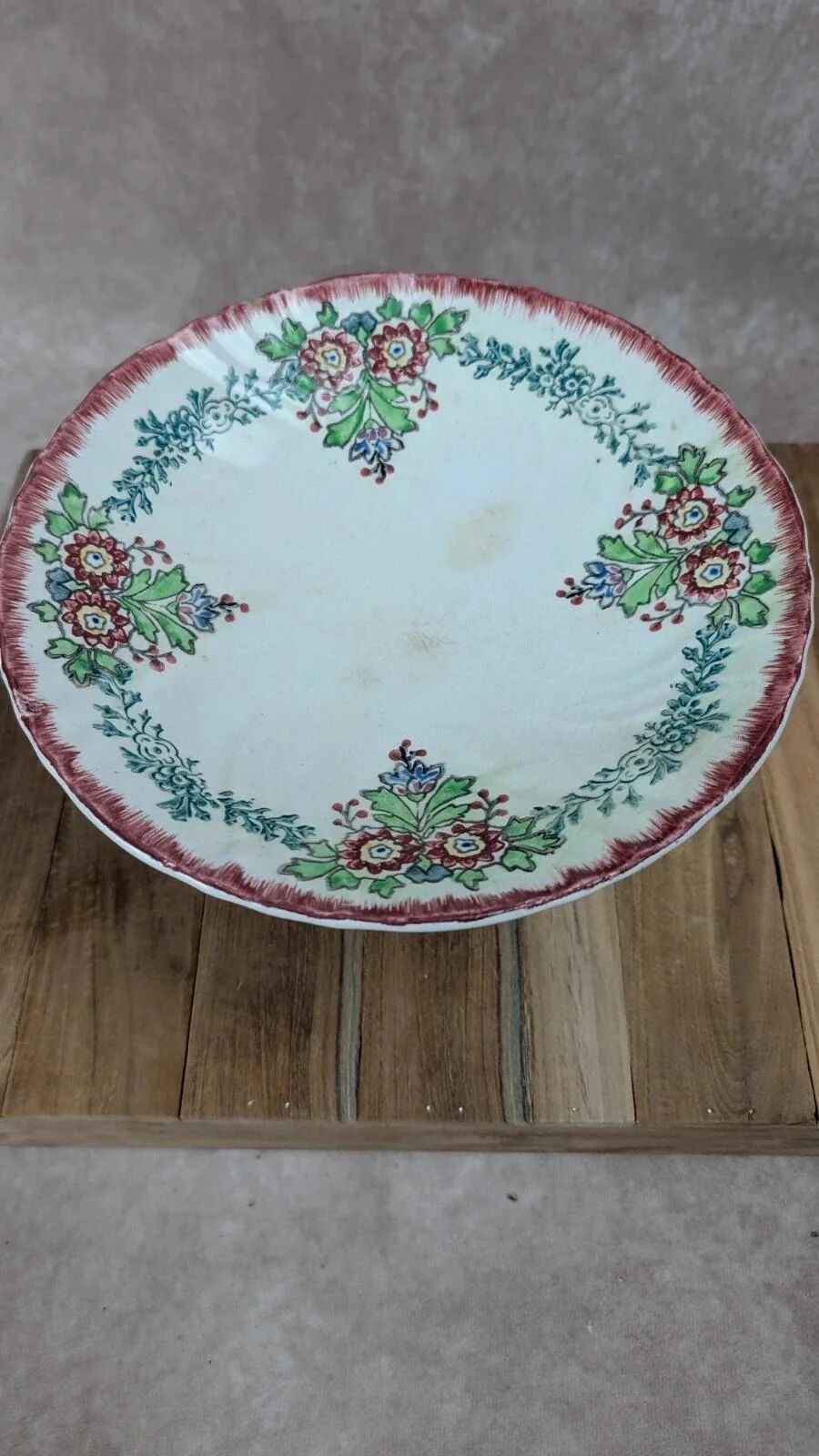 Antique Longwy compote – Antonia model