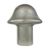 Grande lampe de table champignon en verre clair tourbillonnant Peill et Putzler XL 1970