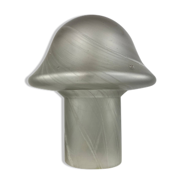 Large mushroom table lamp in clear swirling glass by Peill and Putzler XL 1970