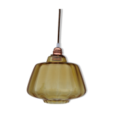 Amber glass hanging lamp 1960