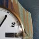 Vertical silent vintage wall pendulum clock "Trophy blue green golden"