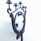 Floor candelabra in wrought iron and turned wood