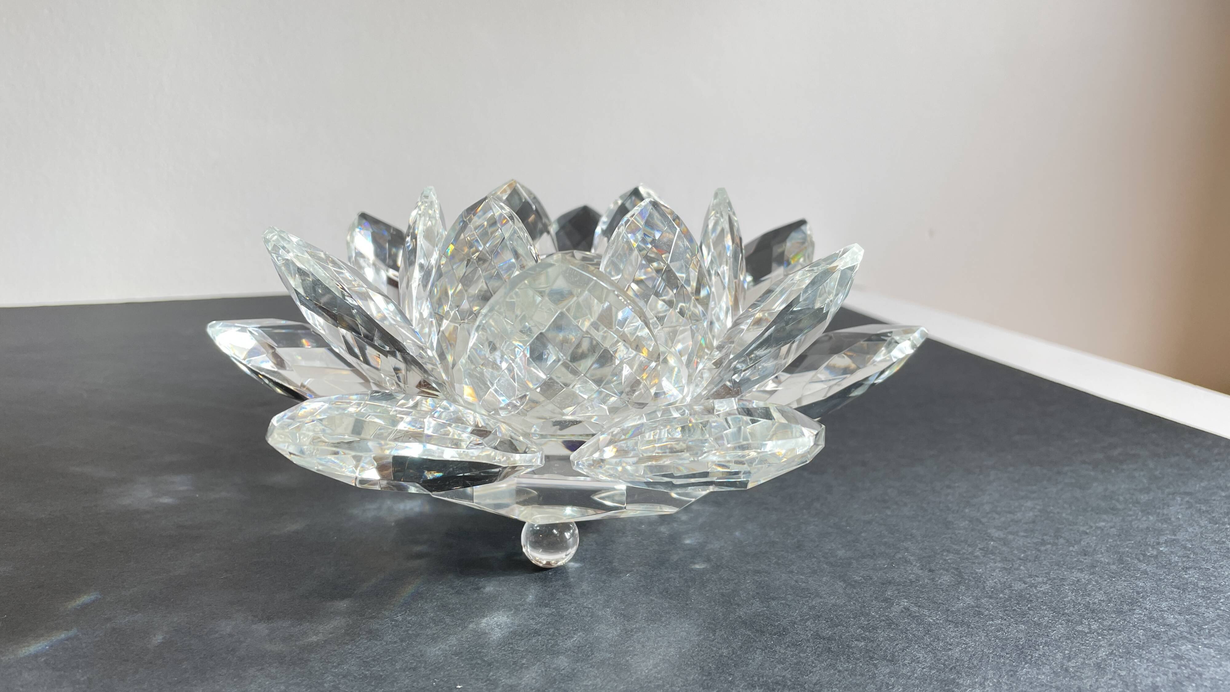Crystal Flower Paperweight Sculpture