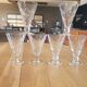 6 verres à pied en verre gravé