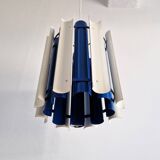 Rare blue and white 'Mexico' pendant lamp by Yki Nummi for Orno, 1960s