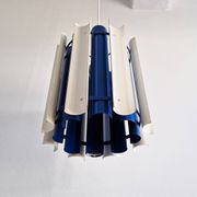 Rare blue and white 'Mexico' pendant lamp by Yki Nummi for Orno, 1960s