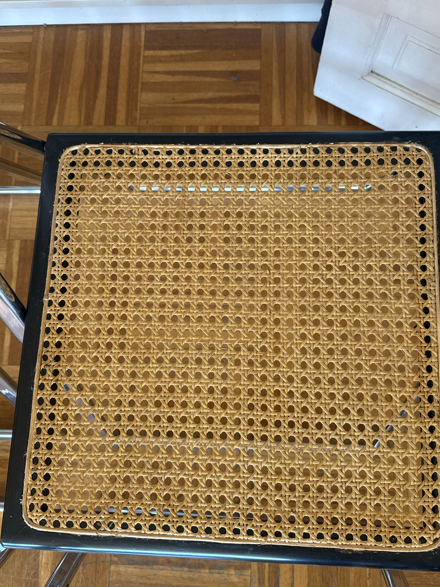 Set of 4 Italian folding chairs with caning.