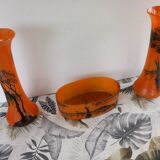 GLASS PASTRY CHIMNEY TRIM SIGNED LEGRAS