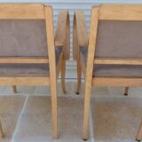 2 chic mustache bridge armchairs from the 50s, fully restored