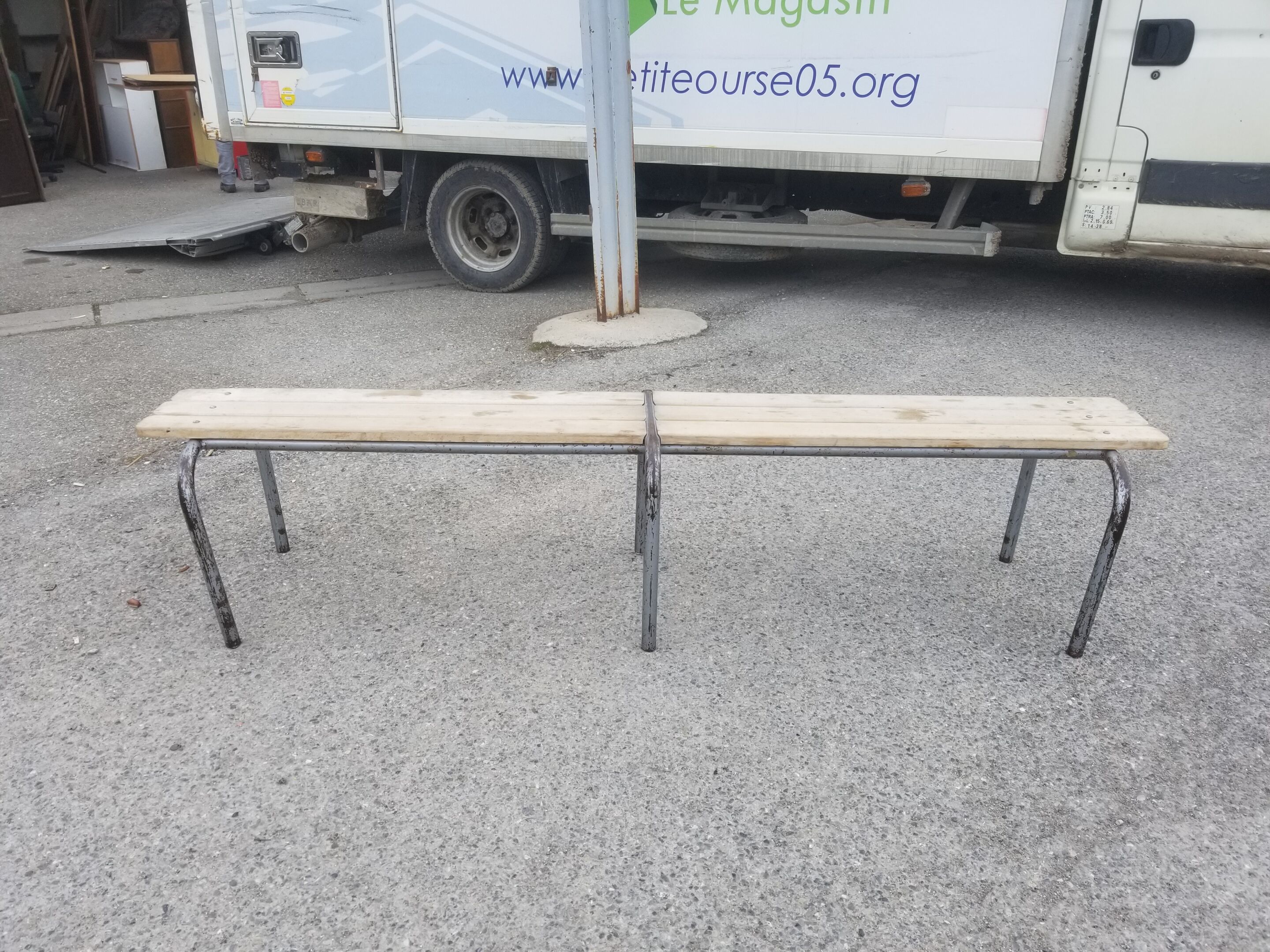 Vintage schoolboy bench