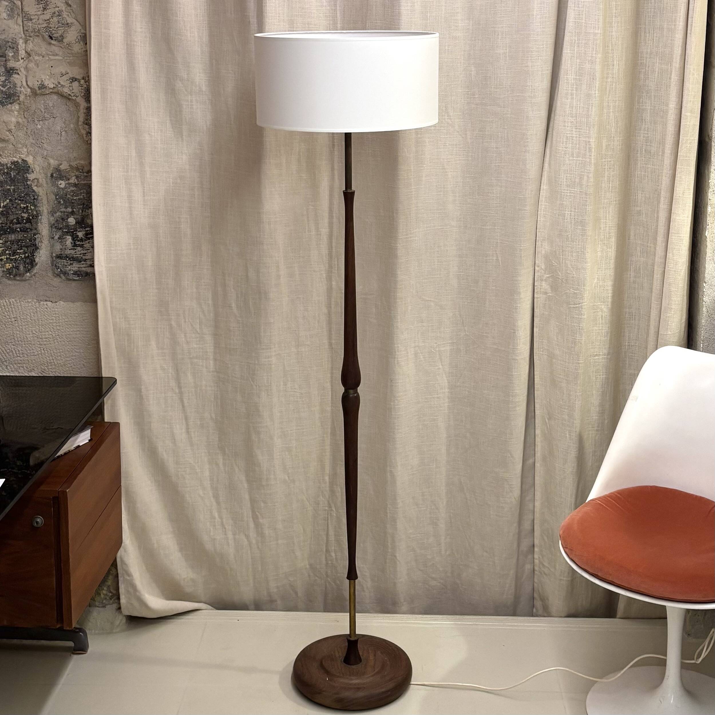 Danish 60s teak floor lamp