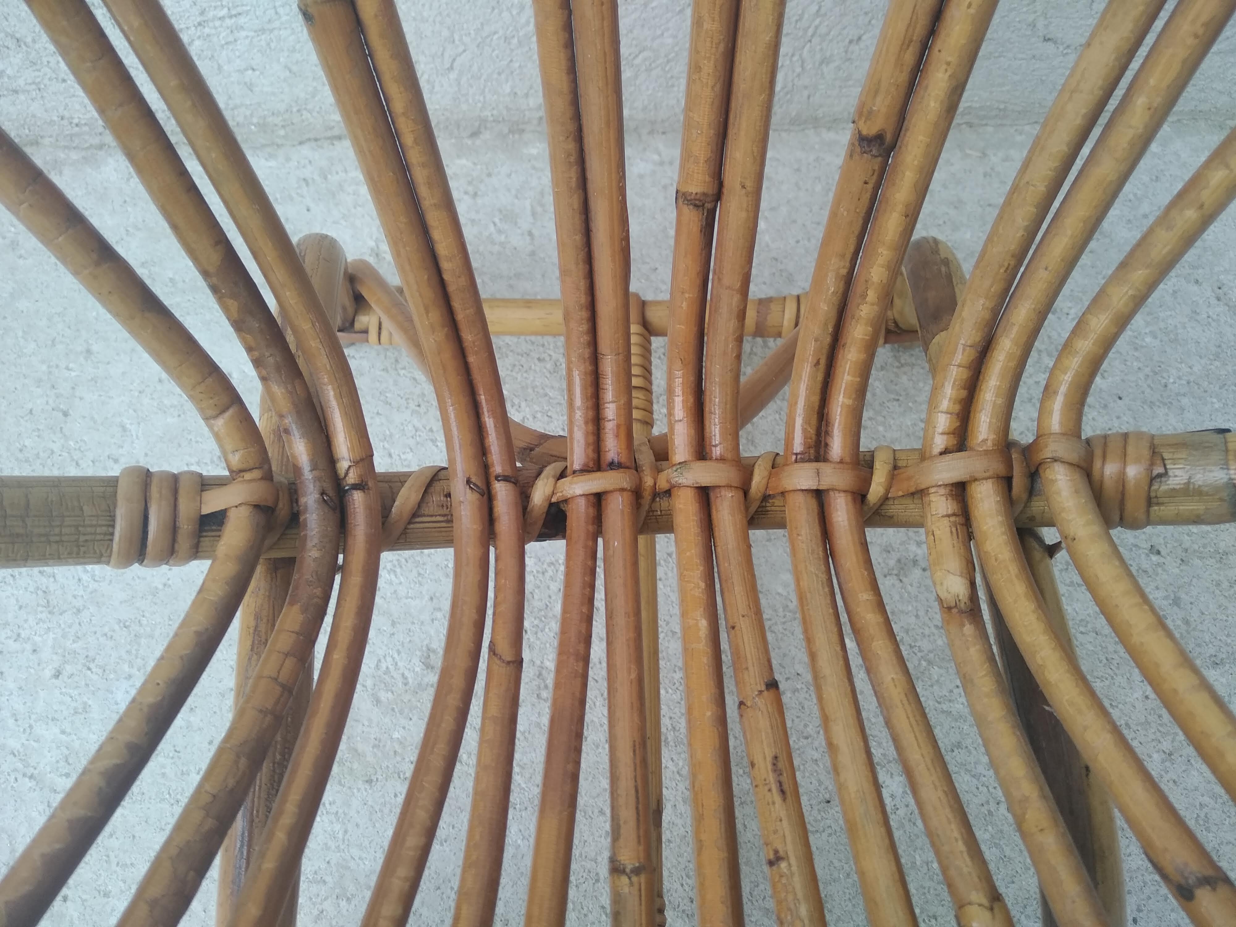 Rattan shell armchair for children 60s