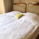 Vintage rattan canning headboard