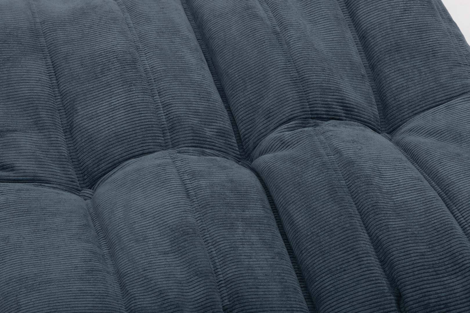 Fauteuil Togo et pouf en velours côtelé gris par Michel Ducaroy pour Ligne Roset, 1973