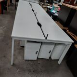Bench desks 6 workstations with 3 removable partitions used good condition