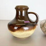 Set of two pottery fat lava vases "multi-color" by scheurich, germany, 1970s