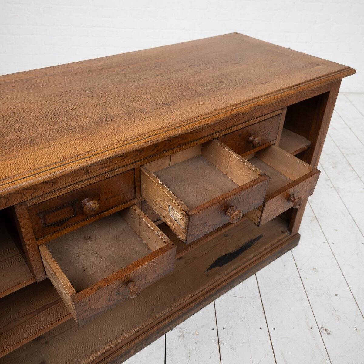 Brass and Oak Counter, 1930