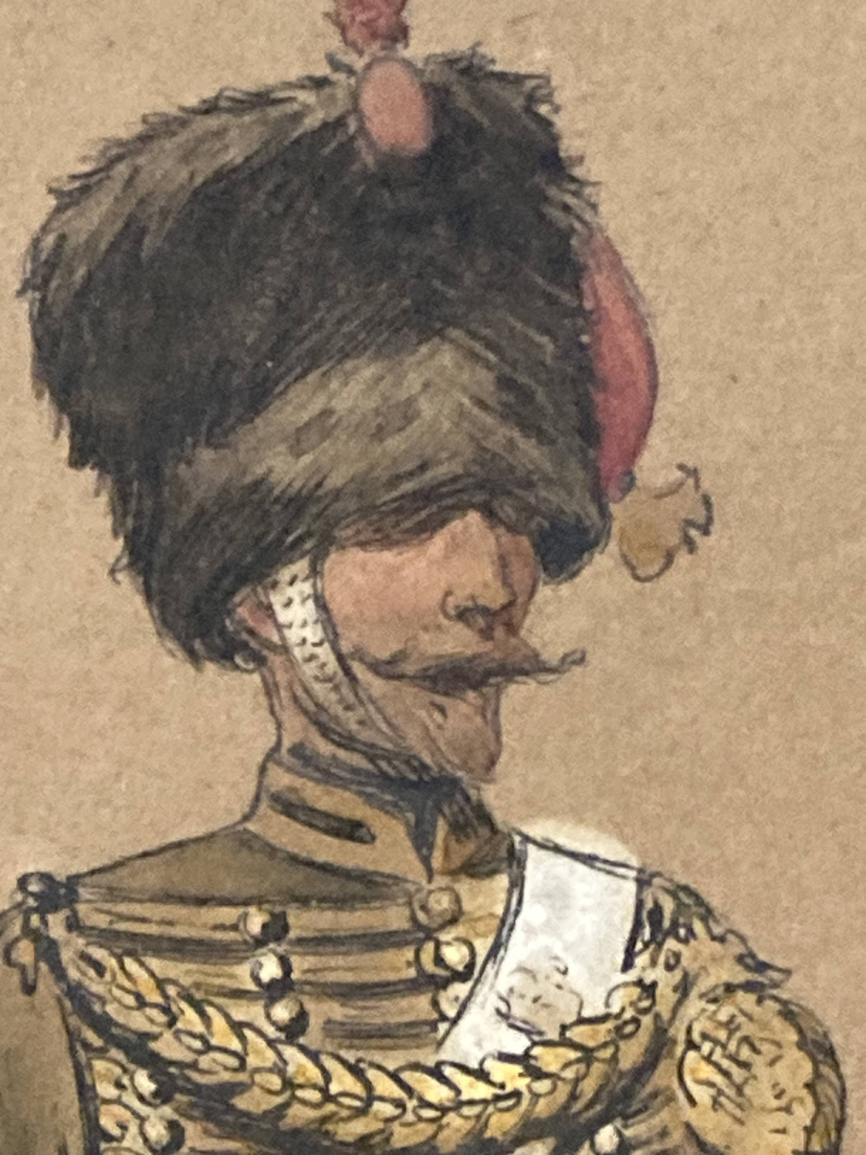 Louis vallet (1856-1940), non-commissioned officer of the guides, 1869 framed watercolor