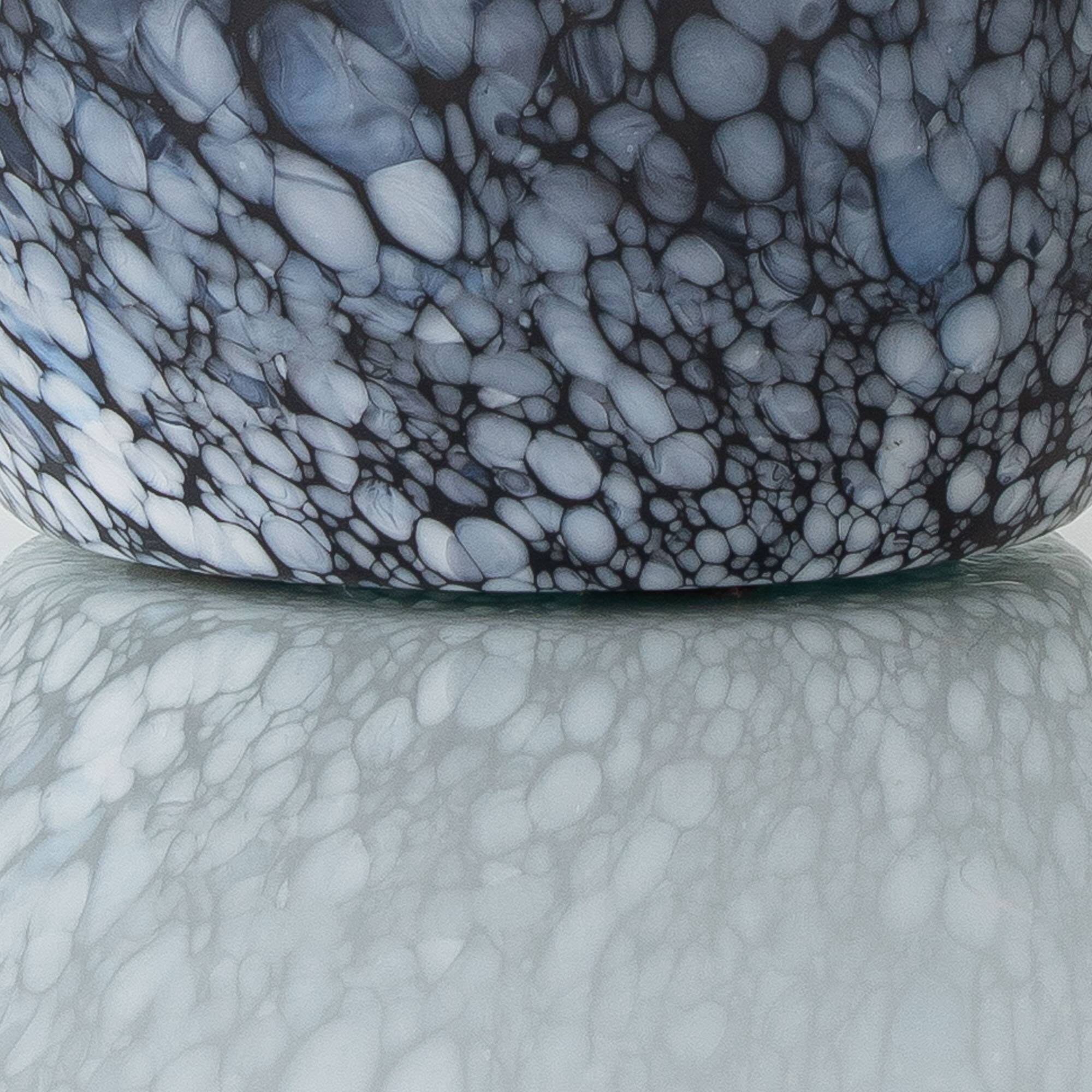 Venini Murano Glass Table Lamp, Black and White Spotted, Italy, circa 1970s