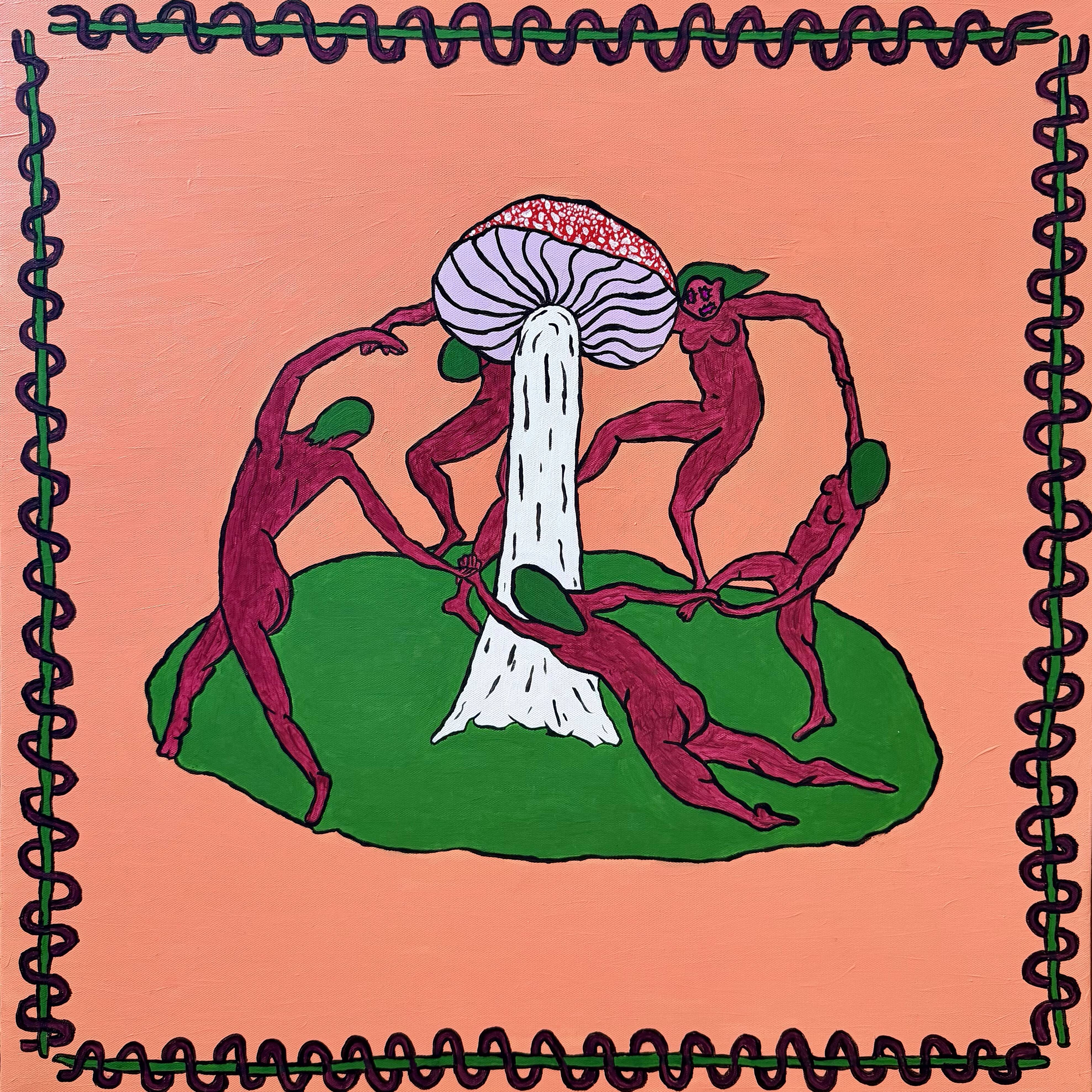 Dance of Taiga, acrylic paint, in the style of Matisse