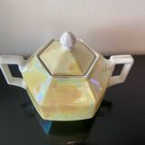 Sucrier art deco vintage jaune irisé