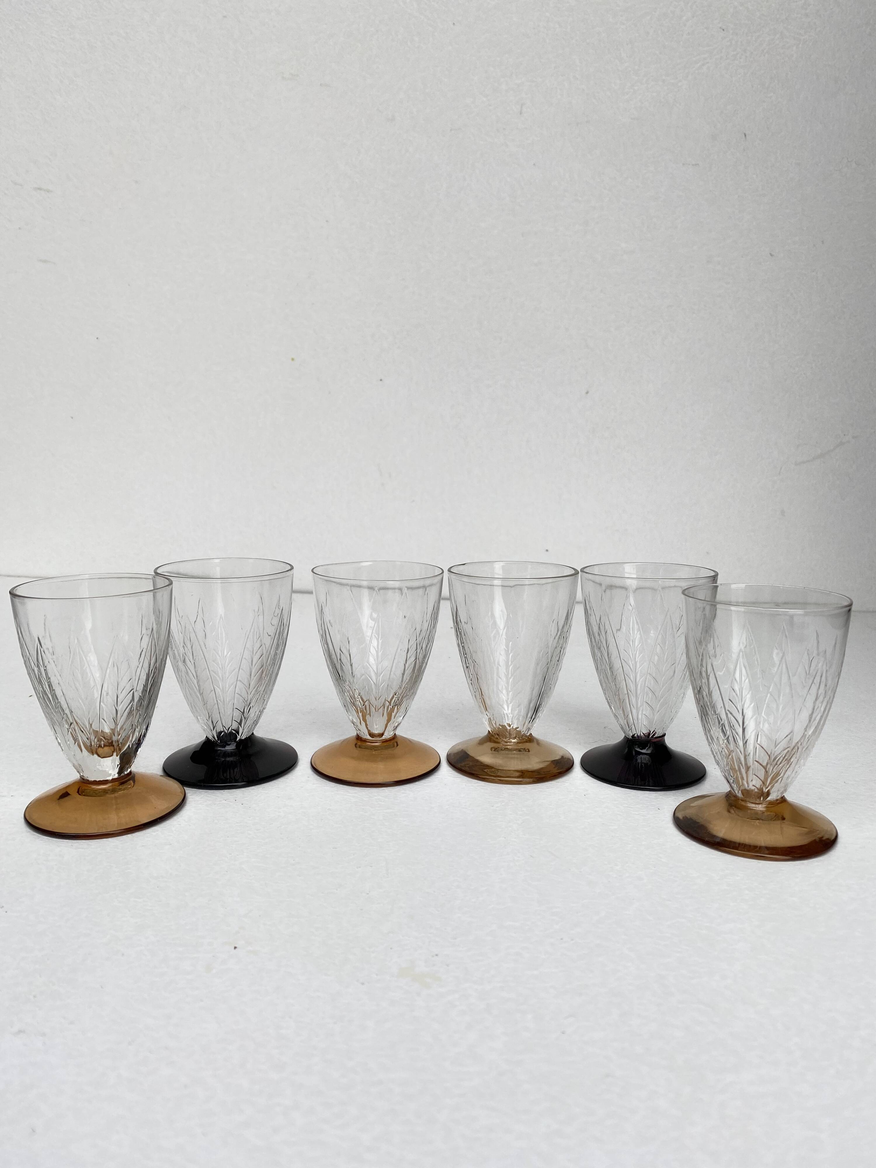 Old glasses on foot aperitif