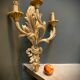Golden wood wall light