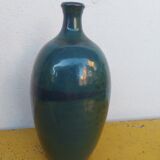 Enamelled terracotta vase, blue