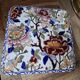 Square plate in Gien earthenware – Polychrome floral decoration