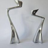 Paire de bougeoirs "Swan" par Matthew Hilton, Angleterre, années 1980