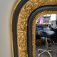 Louis-Philippe mirror, gilded and grey patina, circa 1890.