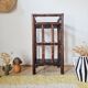 Small antique library in varnished dark oak rattan.