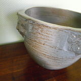 Glassed terracotta flower pot