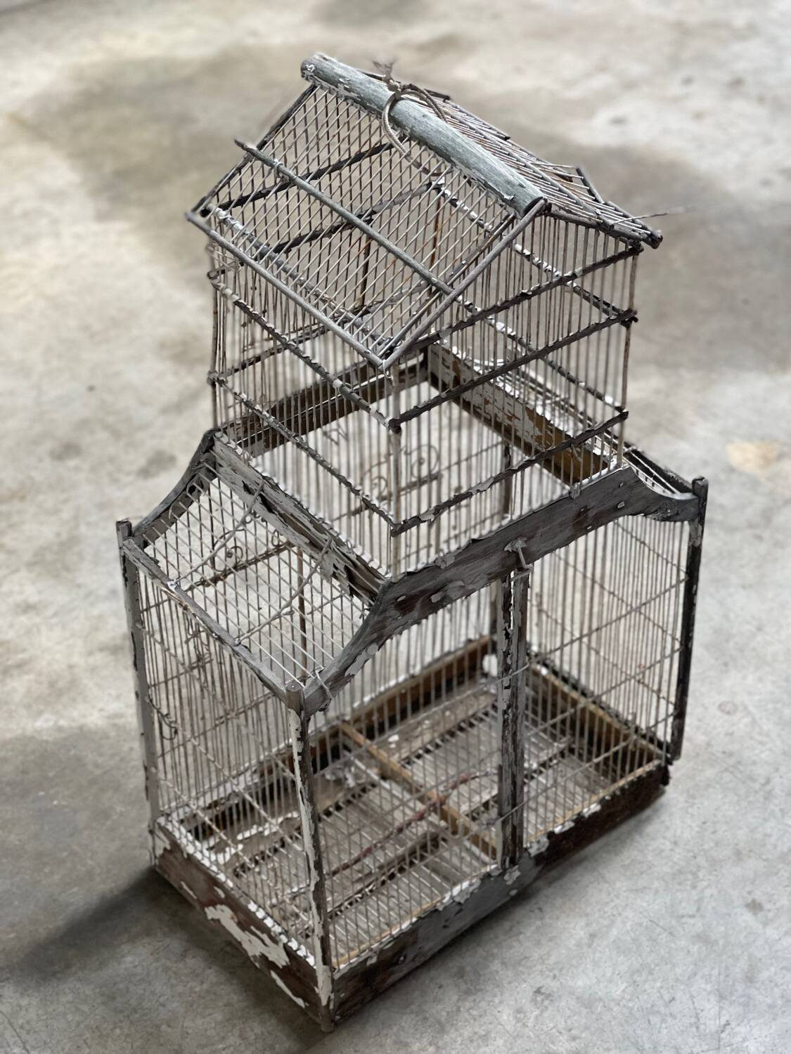 Old aviary/wooden garden bird cage 1930'