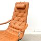 "Bravo" armchair by Jan Ekström for Conform in leather and aluminium, Sweden 2018