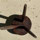Brown solid wood stool seated circular dug
